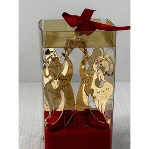 Vintage Gloria Duchin Gold Christmas Ornament 3-Dimensional Angels Tree